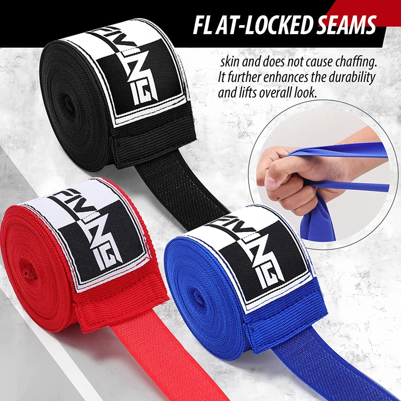 Fiving PRO Hand Wraps - 180" Elastic Boxing Hand Bandages with Thumb Loop & Wrist Support for MMA, Muay Thai, Kickboxing